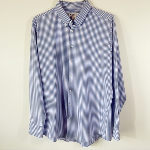 MIZZEN + MAIN Performance Menswear Button Down Blue Gingham Check Size XL - Picture 1 of 7